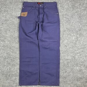 RIGGS Workwear Pants Mens 34x32 Navy Carpenter Utility Workwear Cotton Durable